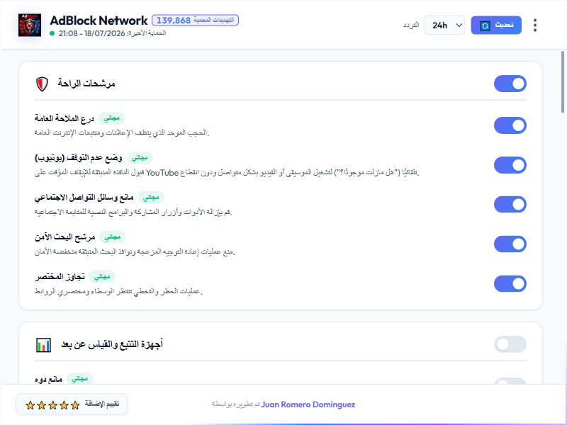 AdBlock Network Dashboard Light Mode