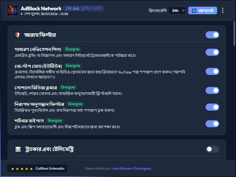 AdBlock Network Dashboard Dark Mode