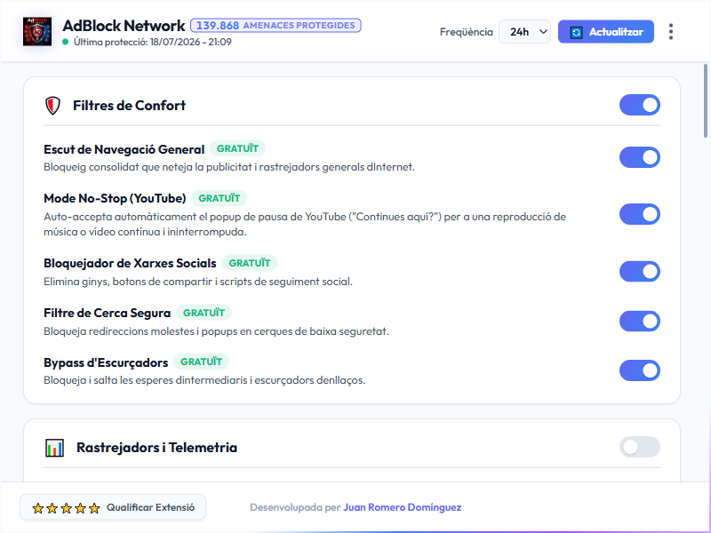 AdBlock Network Dashboard Light Mode
