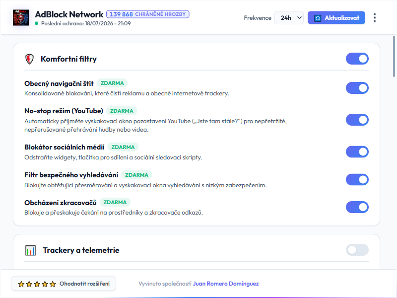 AdBlock Network Dashboard Light Mode