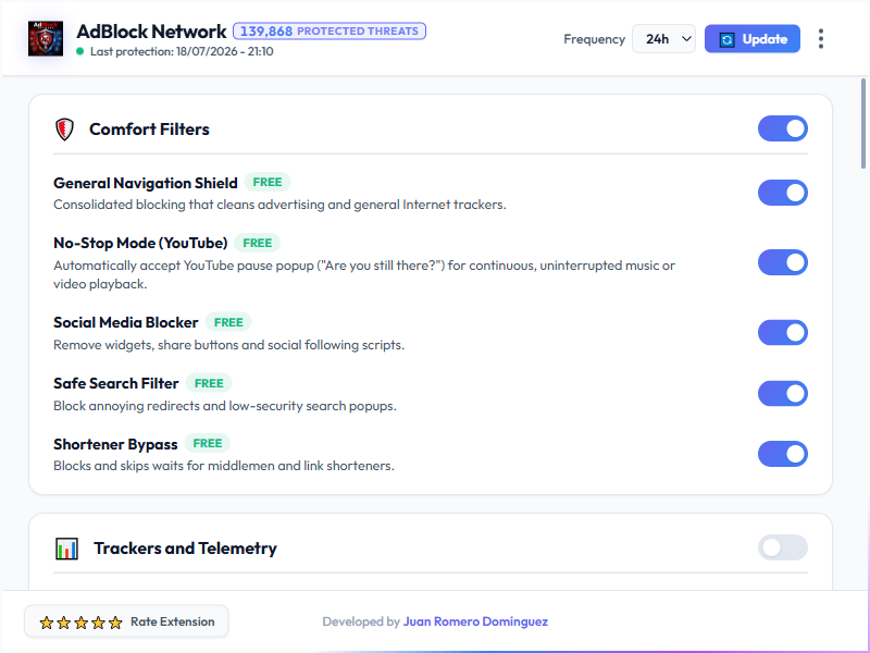AdBlock Network Dashboard Light Mode