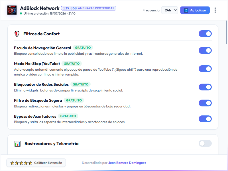 AdBlock Network Dashboard Light Mode