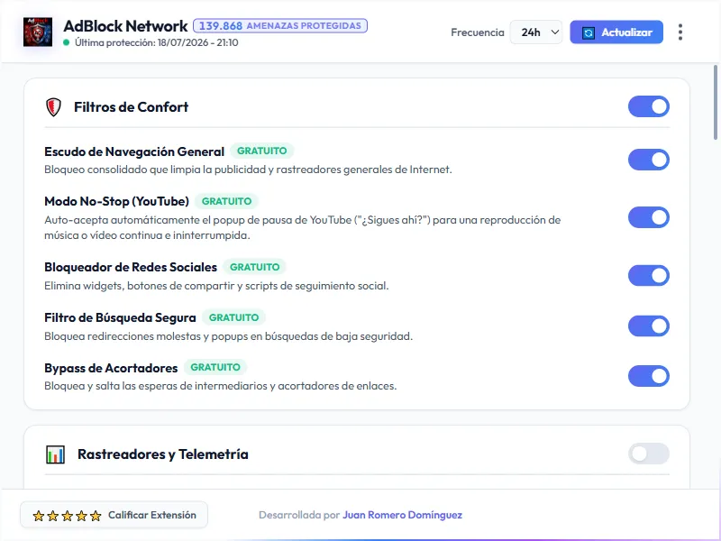 AdBlock Network Dashboard Light Mode