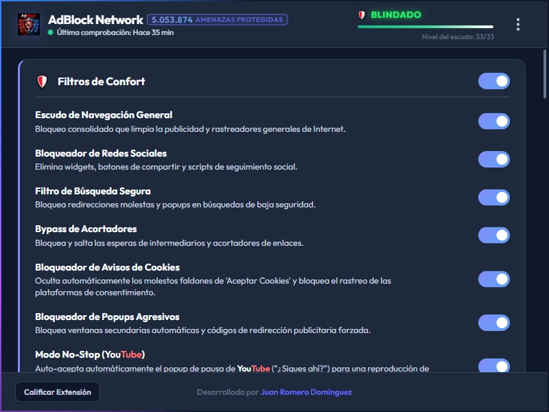 AdBlock Network Dashboard Dark Mode