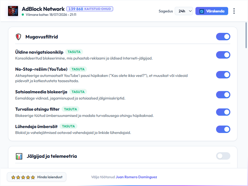 AdBlock Network Dashboard Light Mode