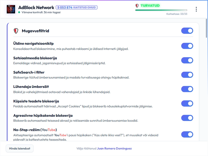 AdBlock Network Dashboard Light Mode