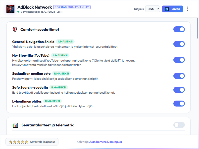 AdBlock Network Dashboard Light Mode