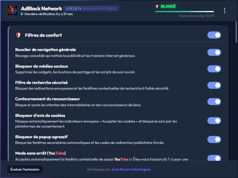 AdBlock Network Dashboard Dark Mode