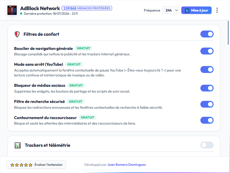 AdBlock Network Dashboard Light Mode