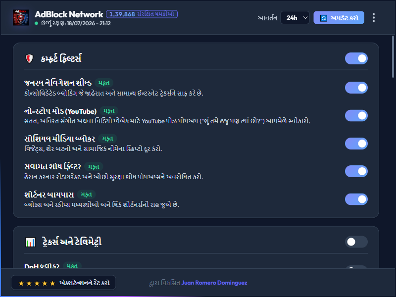 AdBlock Network Dashboard Dark Mode