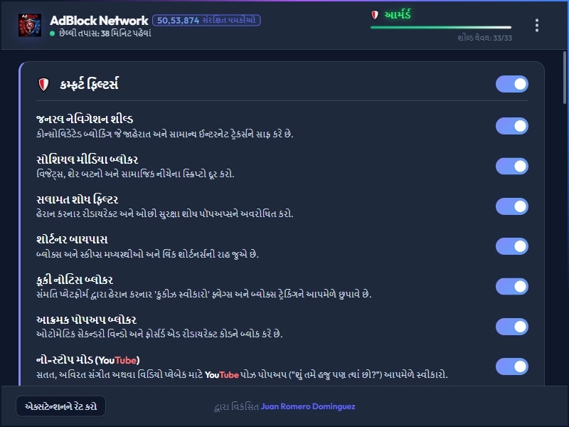 AdBlock Network Dashboard Dark Mode