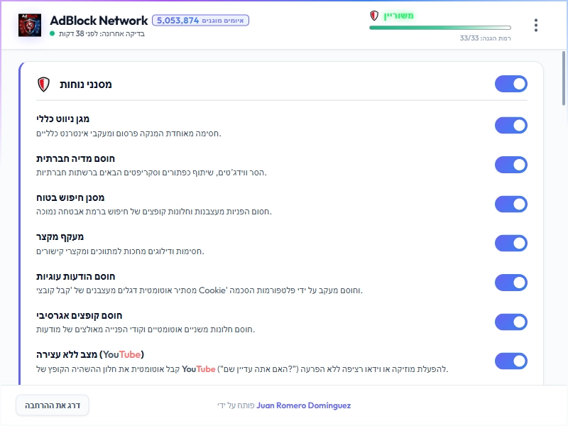AdBlock Network Dashboard Light Mode