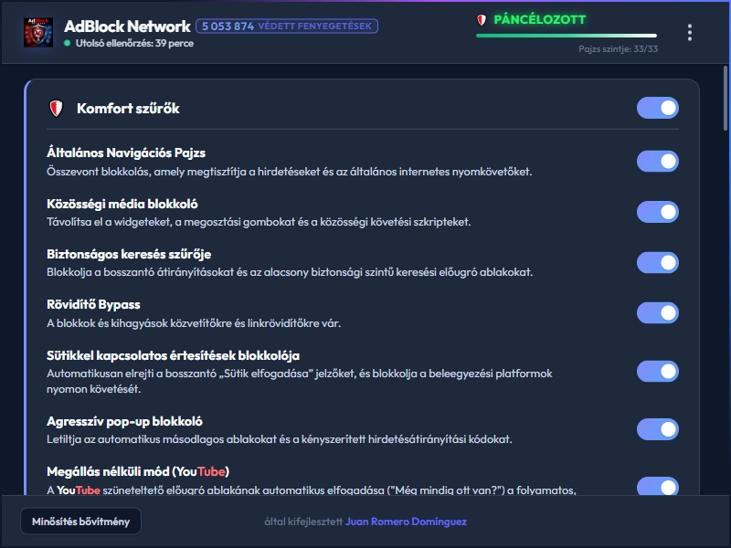 AdBlock Network Dashboard Dark Mode