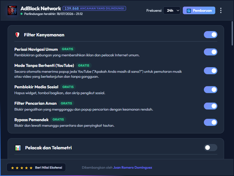 AdBlock Network Dashboard Dark Mode