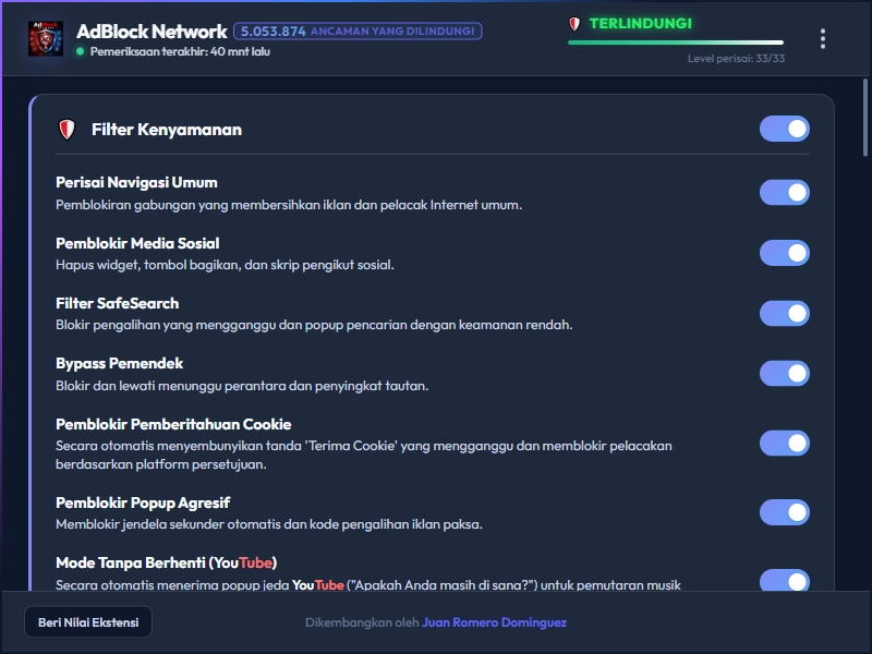 AdBlock Network Dashboard Dark Mode