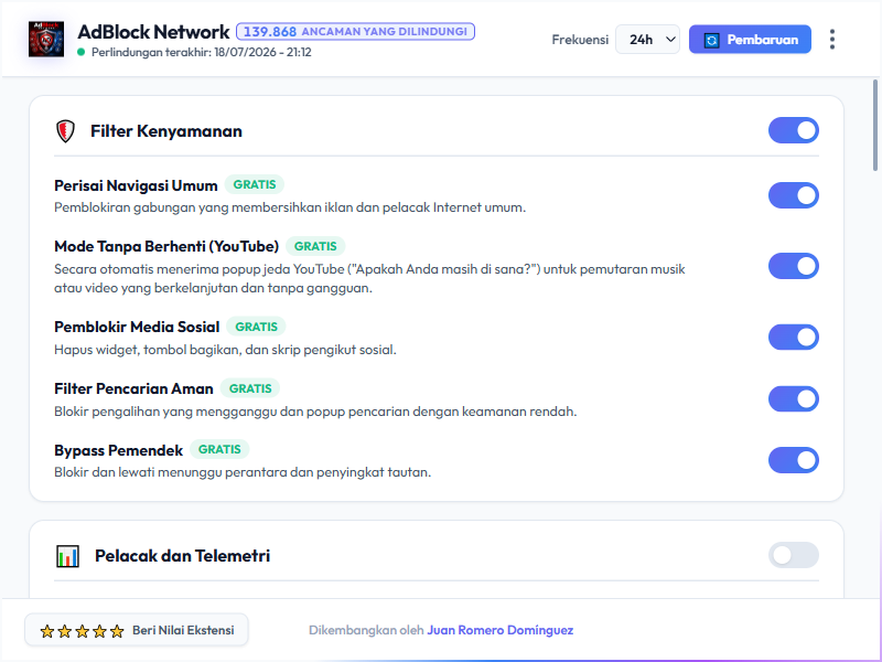 AdBlock Network Dashboard Light Mode