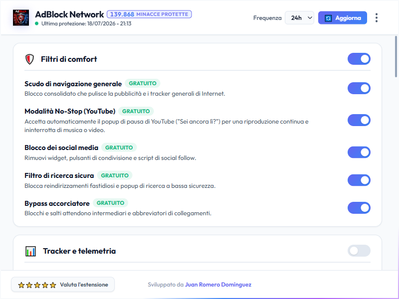 AdBlock Network Dashboard Light Mode