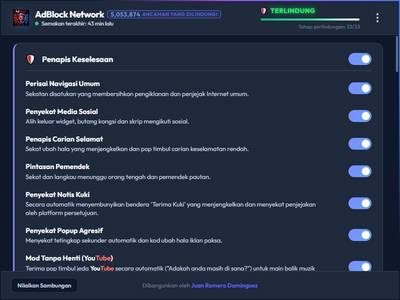 AdBlock Network Dashboard Dark Mode
