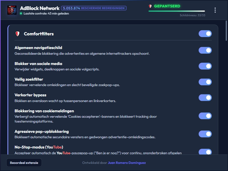 AdBlock Network Dashboard Dark Mode
