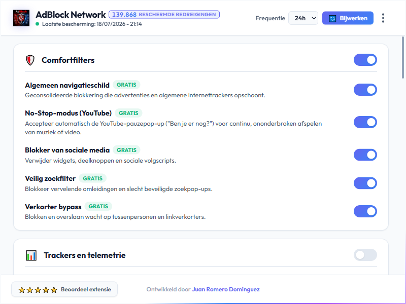 AdBlock Network Dashboard Light Mode