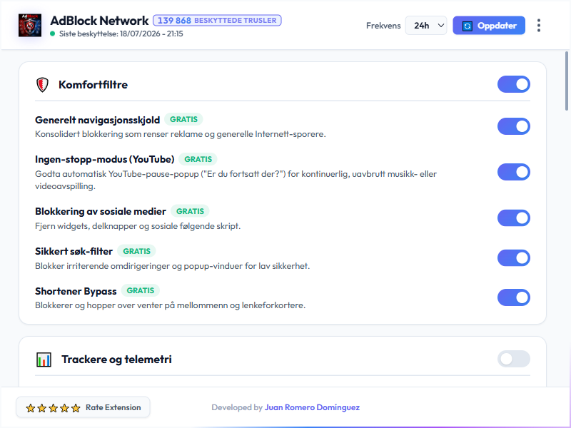 AdBlock Network Dashboard Light Mode