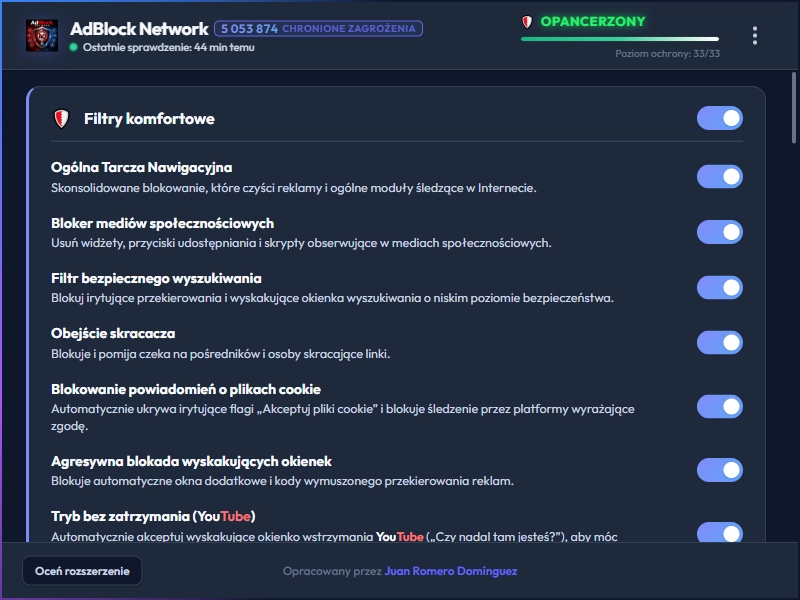AdBlock Network Dashboard Dark Mode