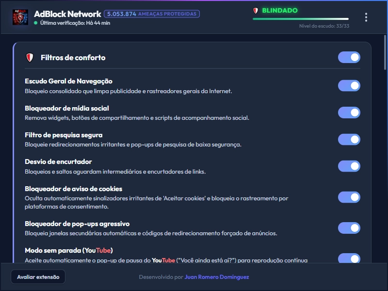 AdBlock Network Dashboard Dark Mode