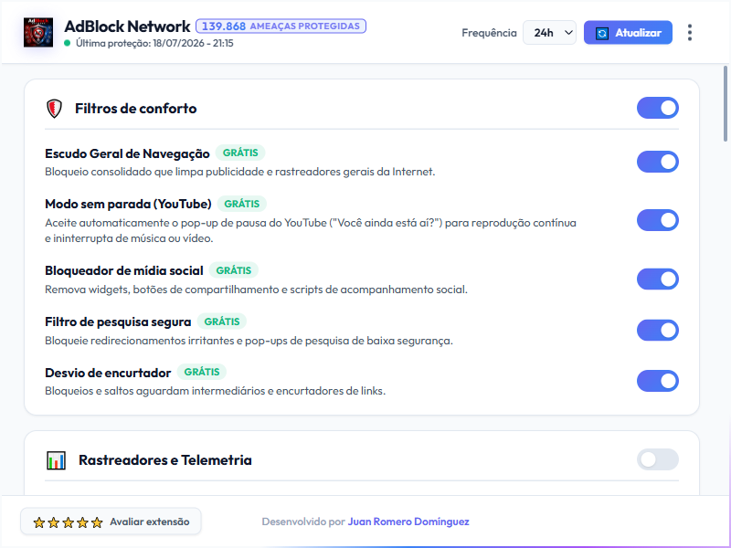 AdBlock Network Dashboard Light Mode