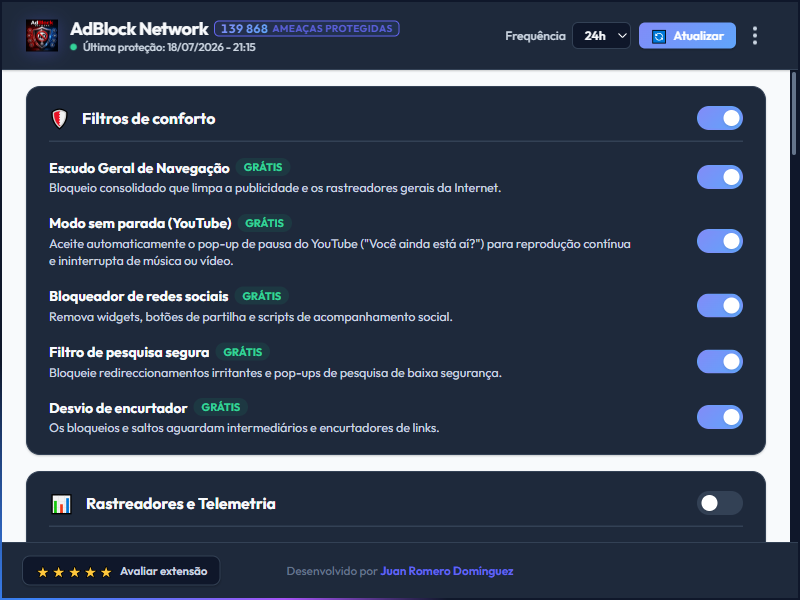 AdBlock Network Dashboard Dark Mode