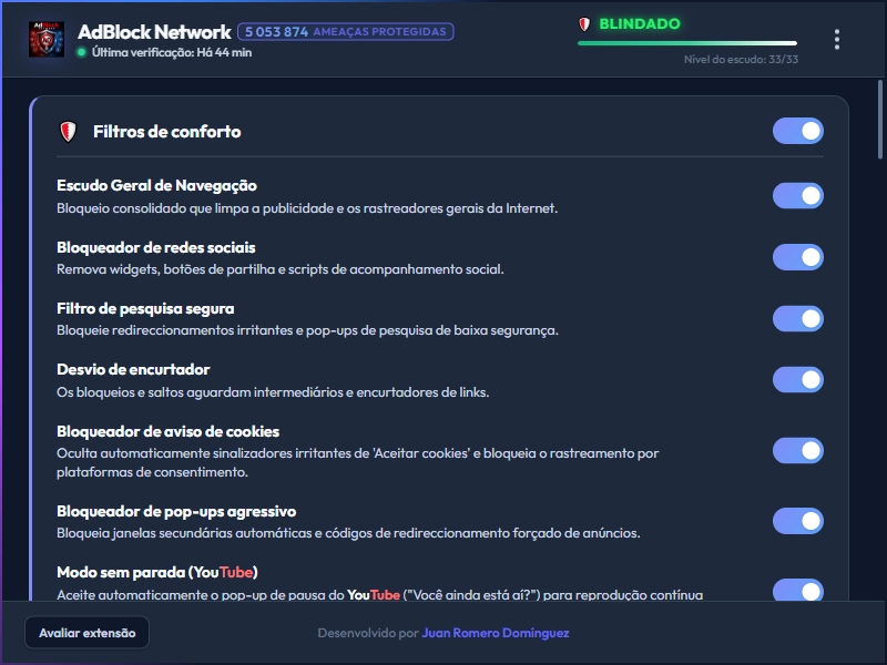 AdBlock Network Dashboard Dark Mode