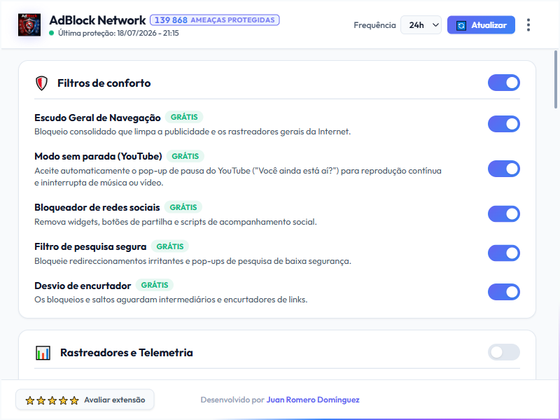 AdBlock Network Dashboard Light Mode