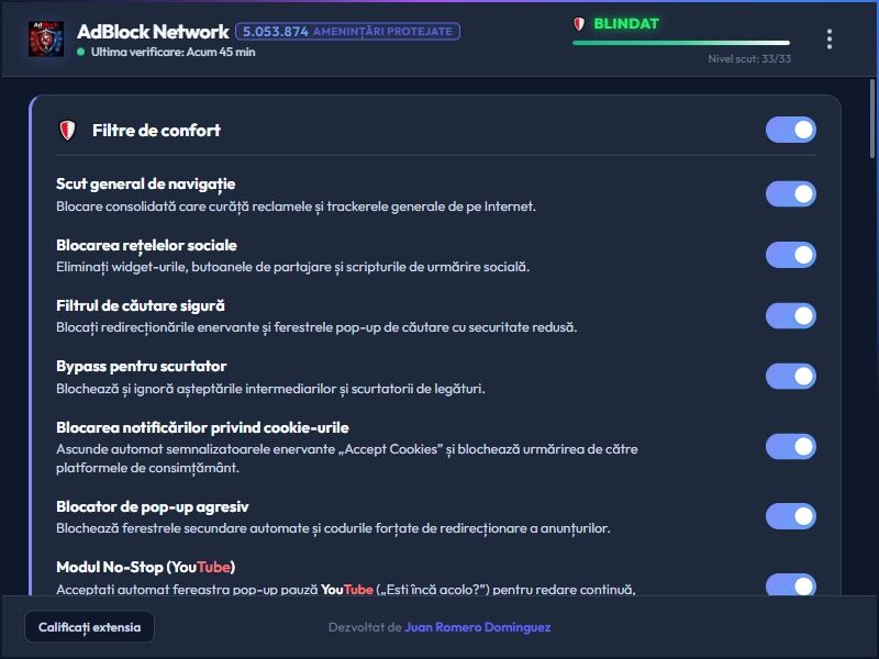 AdBlock Network Dashboard Dark Mode