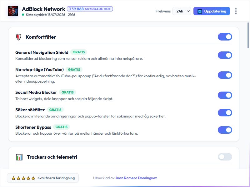 AdBlock Network Dashboard Light Mode