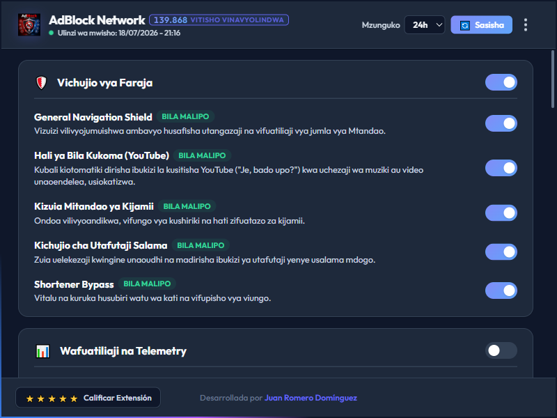 AdBlock Network Dashboard Dark Mode