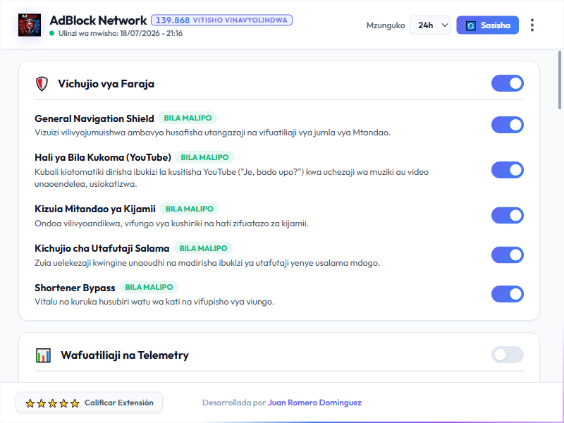 AdBlock Network Dashboard Light Mode