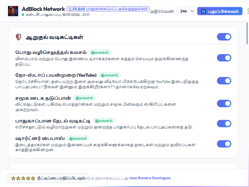 AdBlock Network Dashboard Light Mode