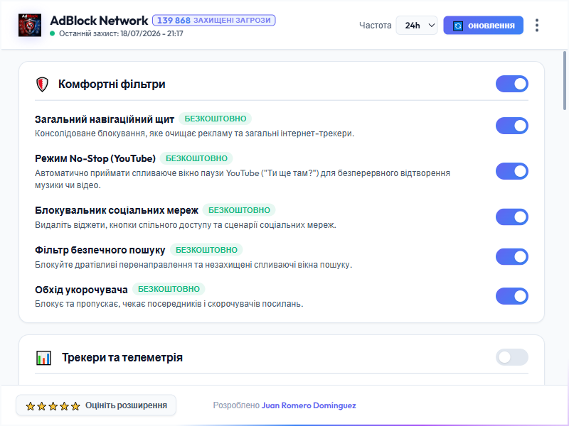 AdBlock Network Dashboard Light Mode