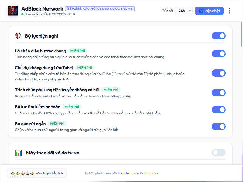 AdBlock Network Dashboard Light Mode